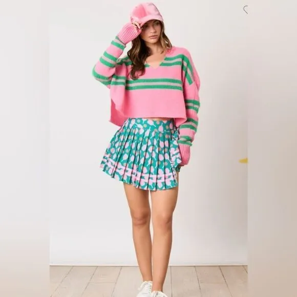 057. GREEN PICKLEBALL SKIRT WITH SHORTS