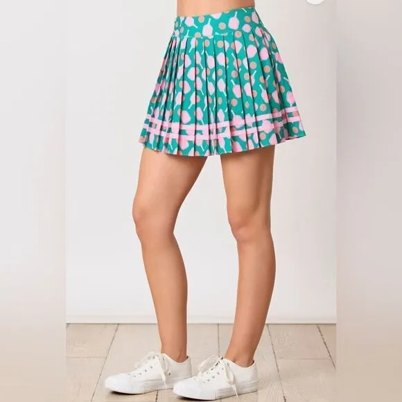 057. GREEN PICKLEBALL SKIRT WITH SHORTS