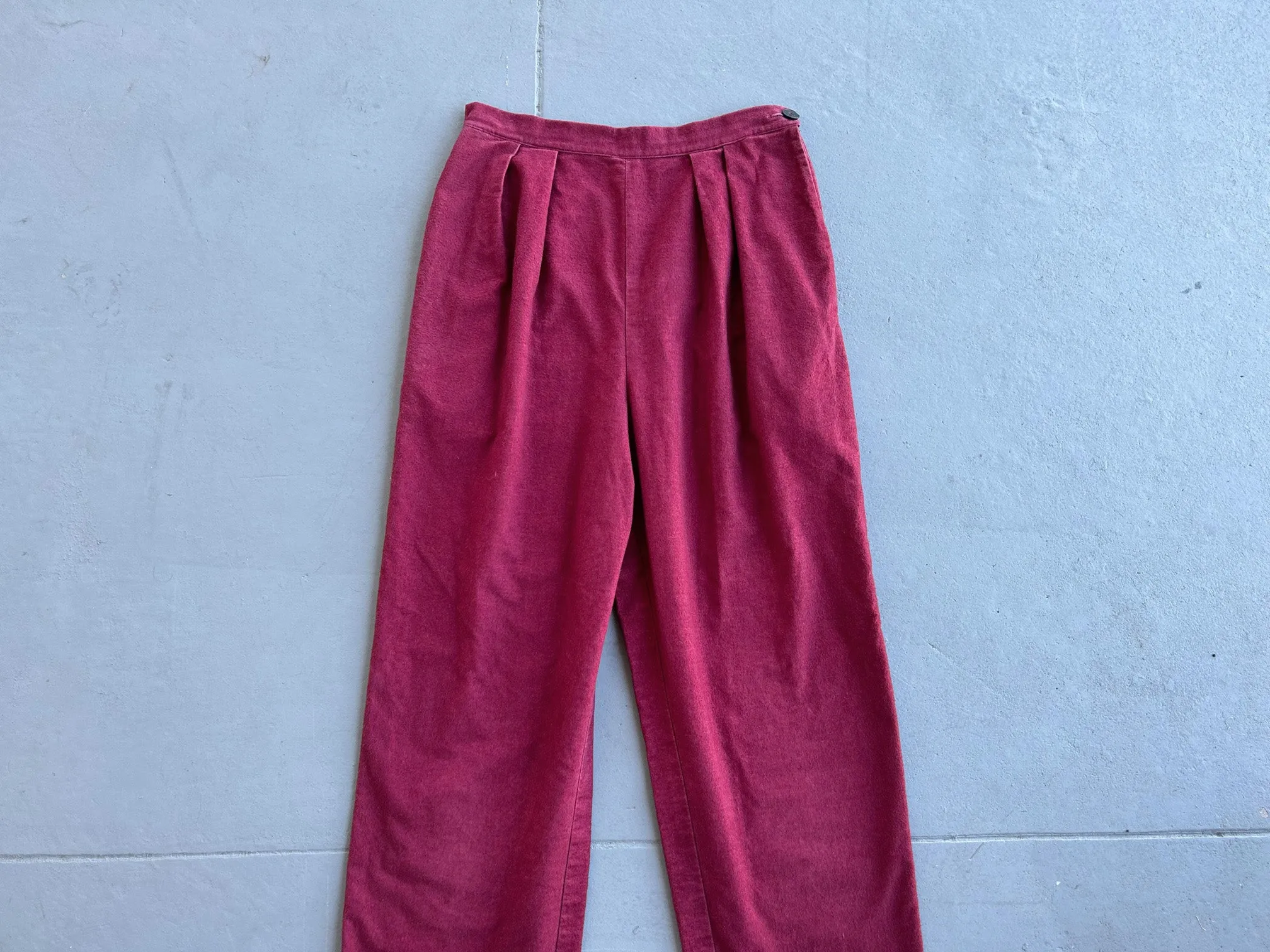1940s flannel pants . vintage 40s trousers . 27 waist