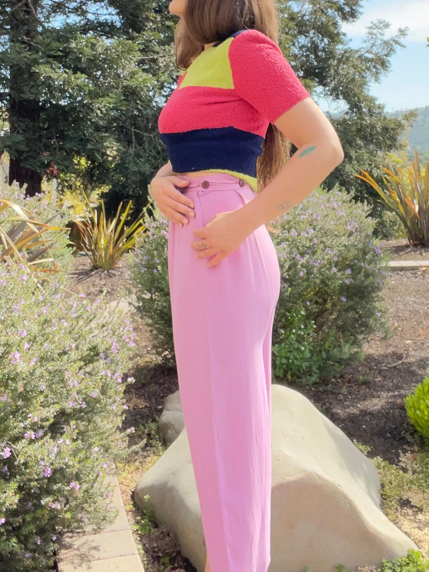 1940s Lilac Side Button Homemade Pants