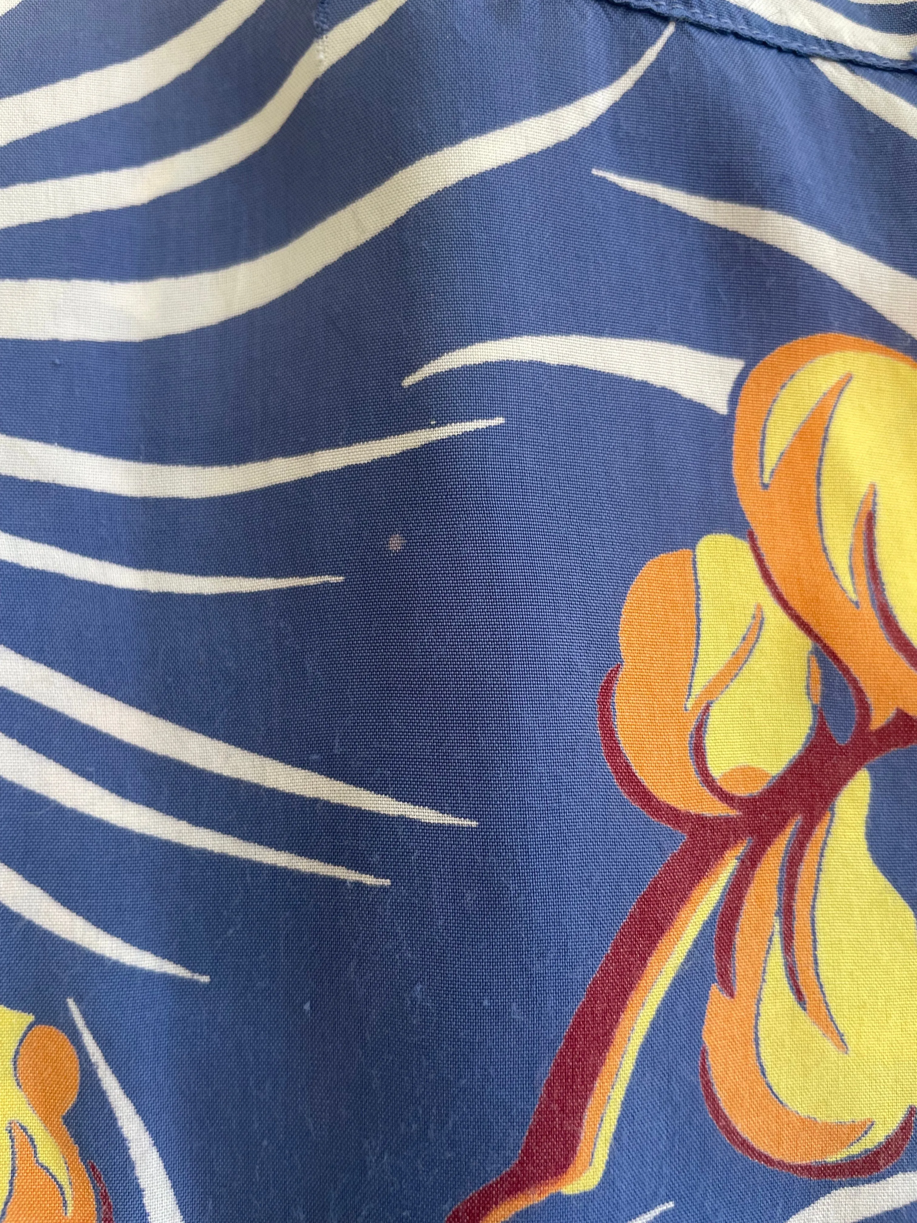 1940s/1950s Hawaiiana Sportswear Loop Collar Rayon Shirt
