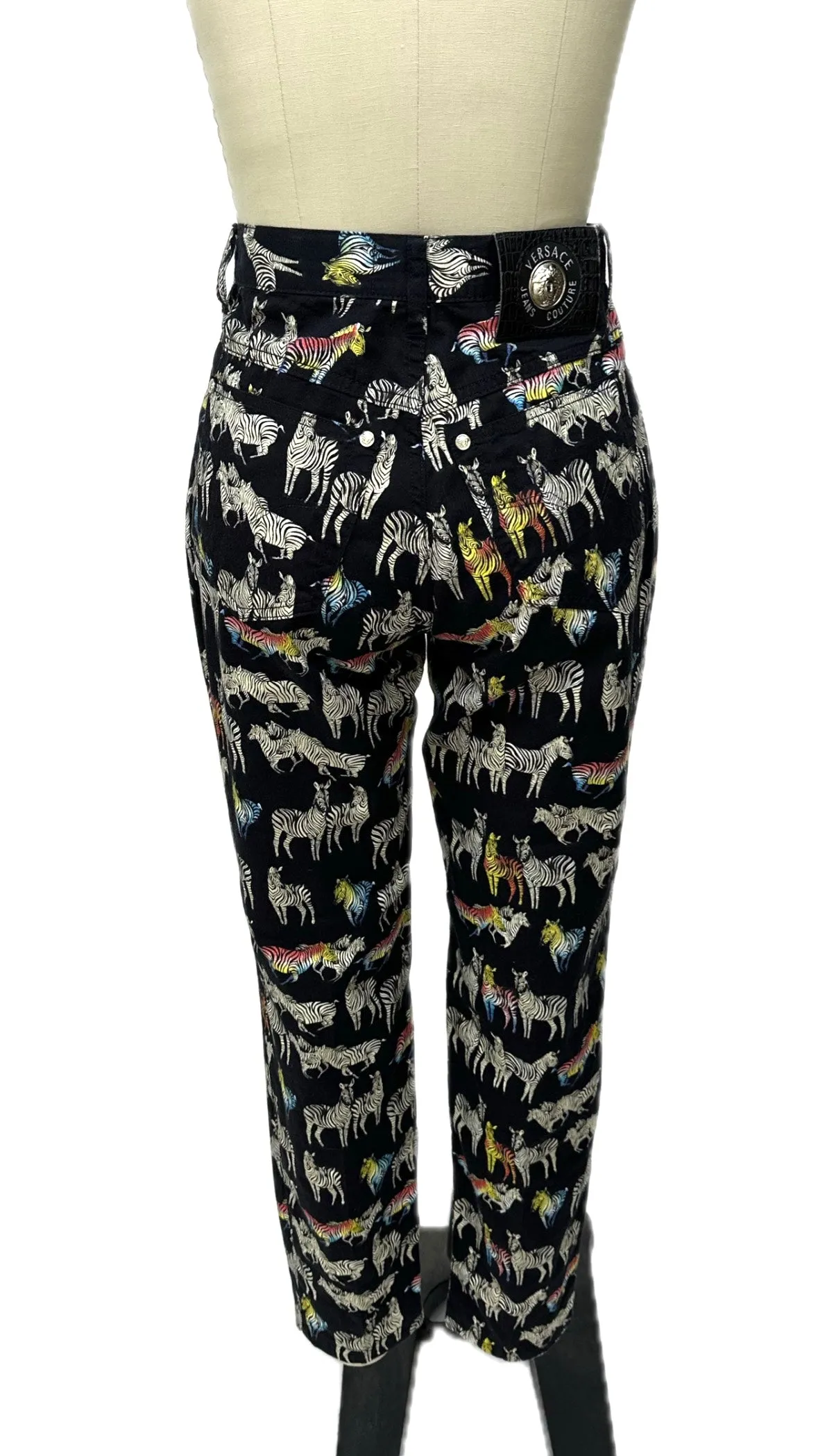 1990s Versace Jeans Couture Zebra Jeans