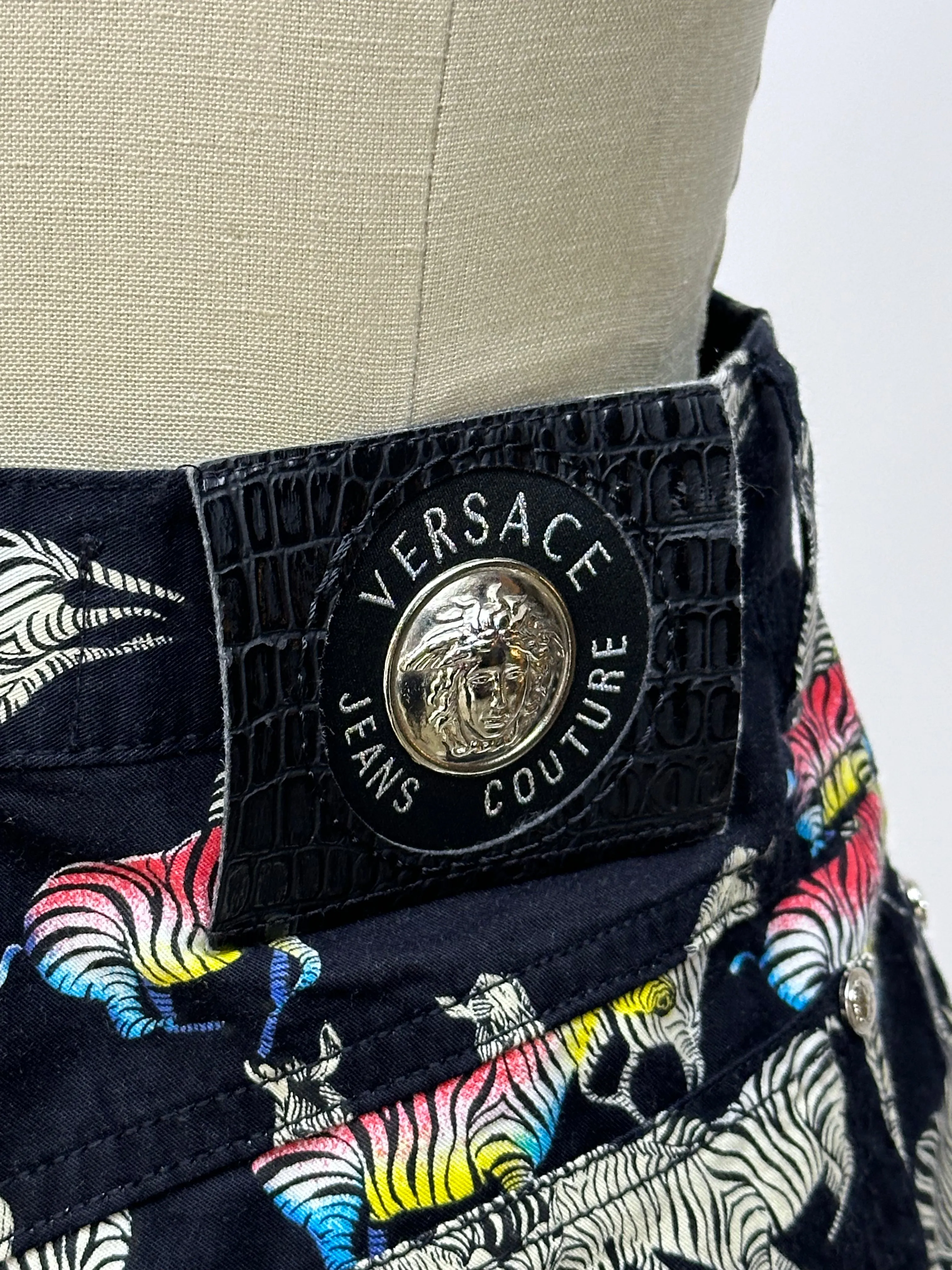 1990s Versace Jeans Couture Zebra Jeans
