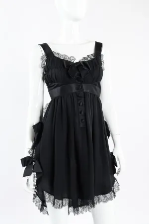 1991 S/S Silk Chiffon Lace Bow Dress