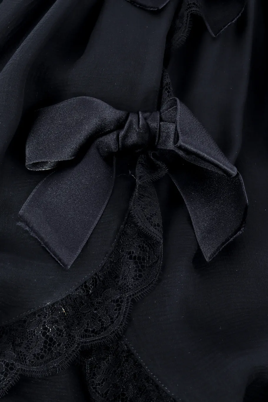 1991 S/S Silk Chiffon Lace Bow Dress