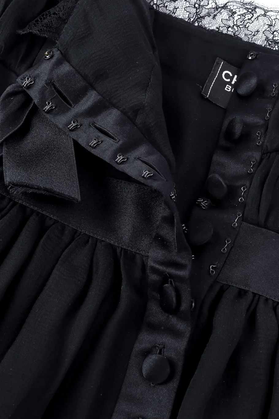 1991 S/S Silk Chiffon Lace Bow Dress