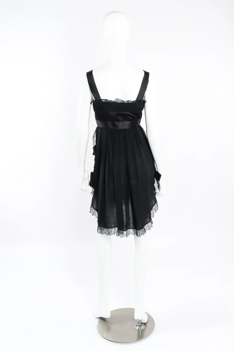 1991 S/S Silk Chiffon Lace Bow Dress