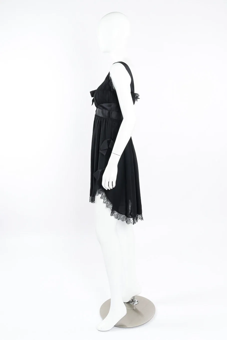 1991 S/S Silk Chiffon Lace Bow Dress