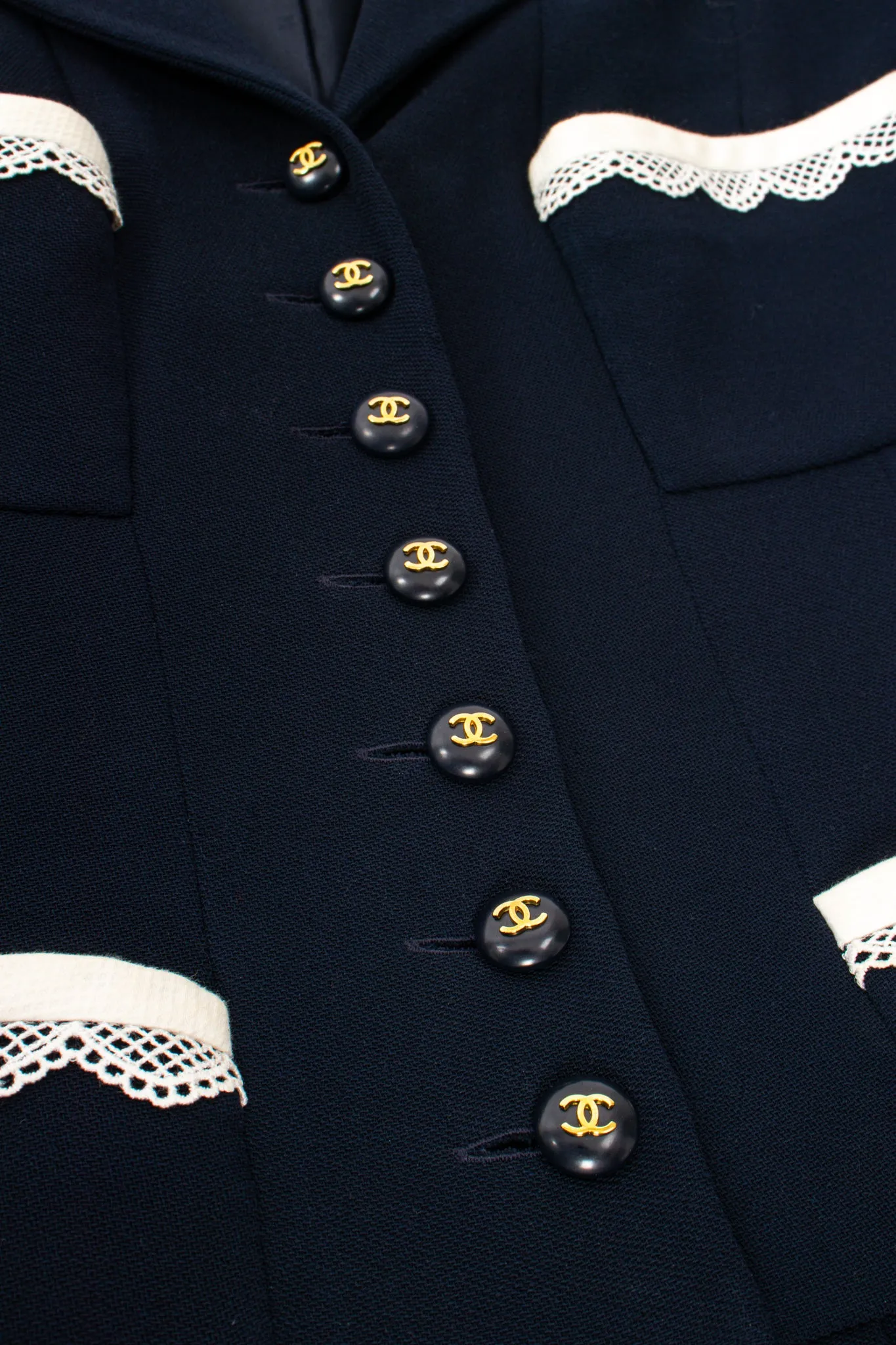 1995 Lace Trim Pleated Uniform Dress