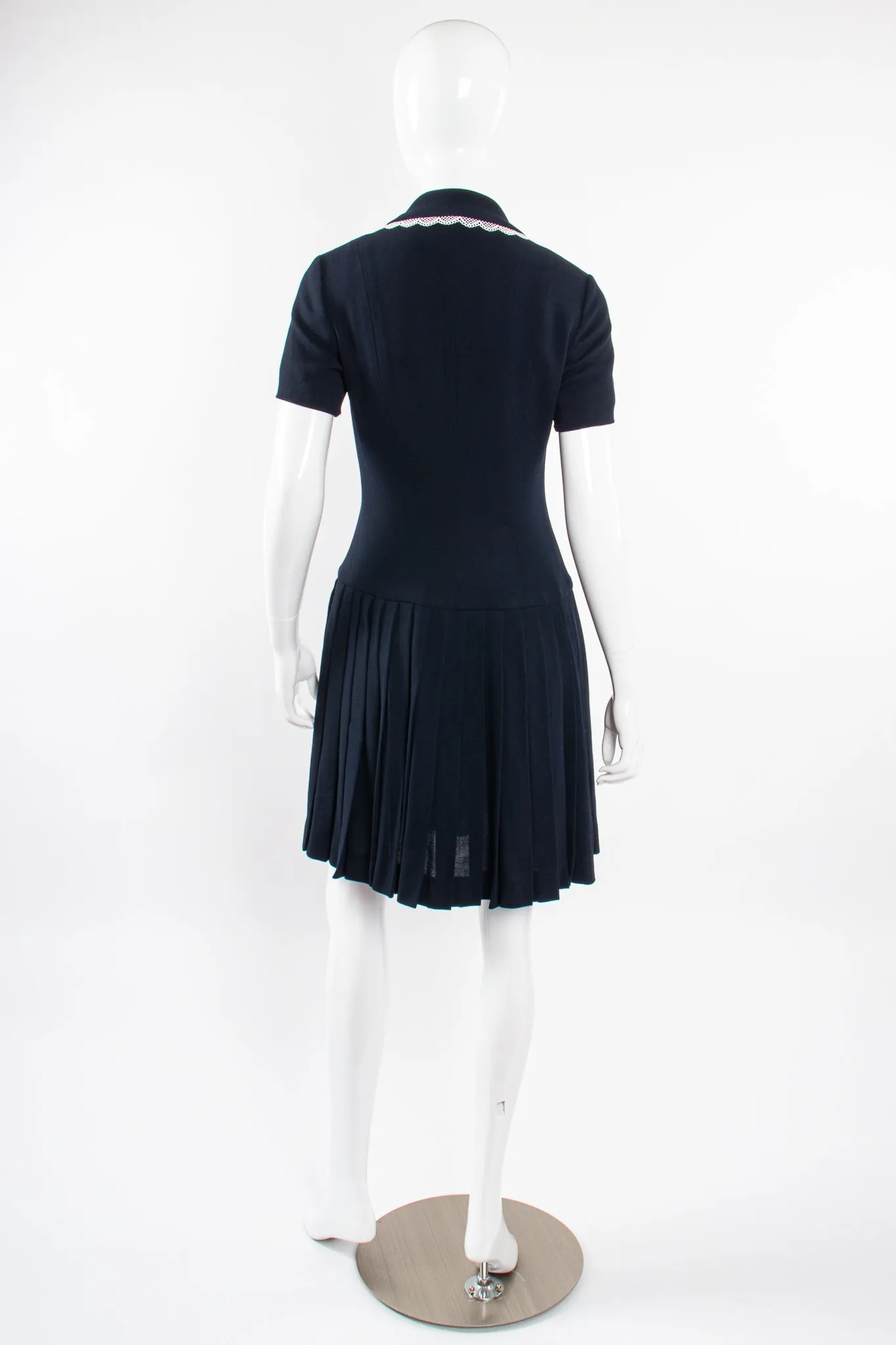 1995 Lace Trim Pleated Uniform Dress