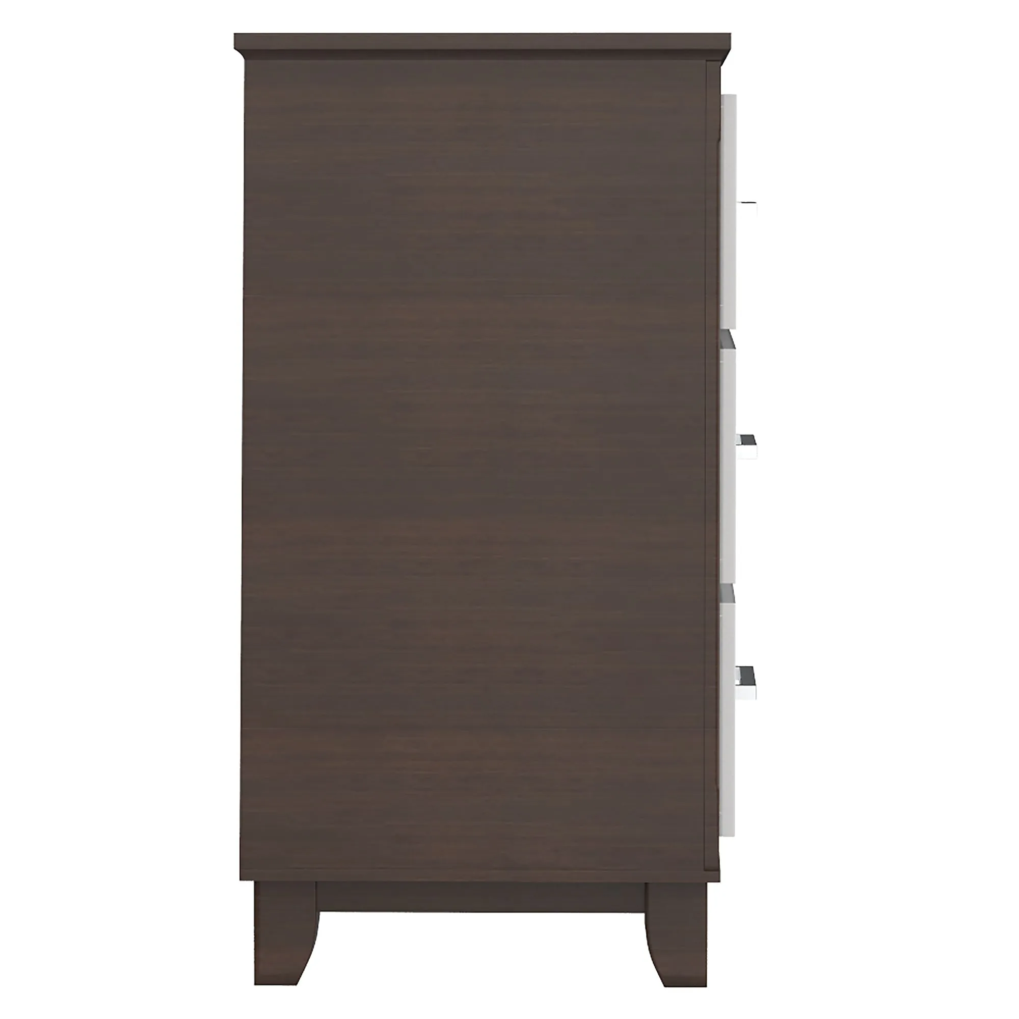 3 drawer chest office storage organization, white & walnut