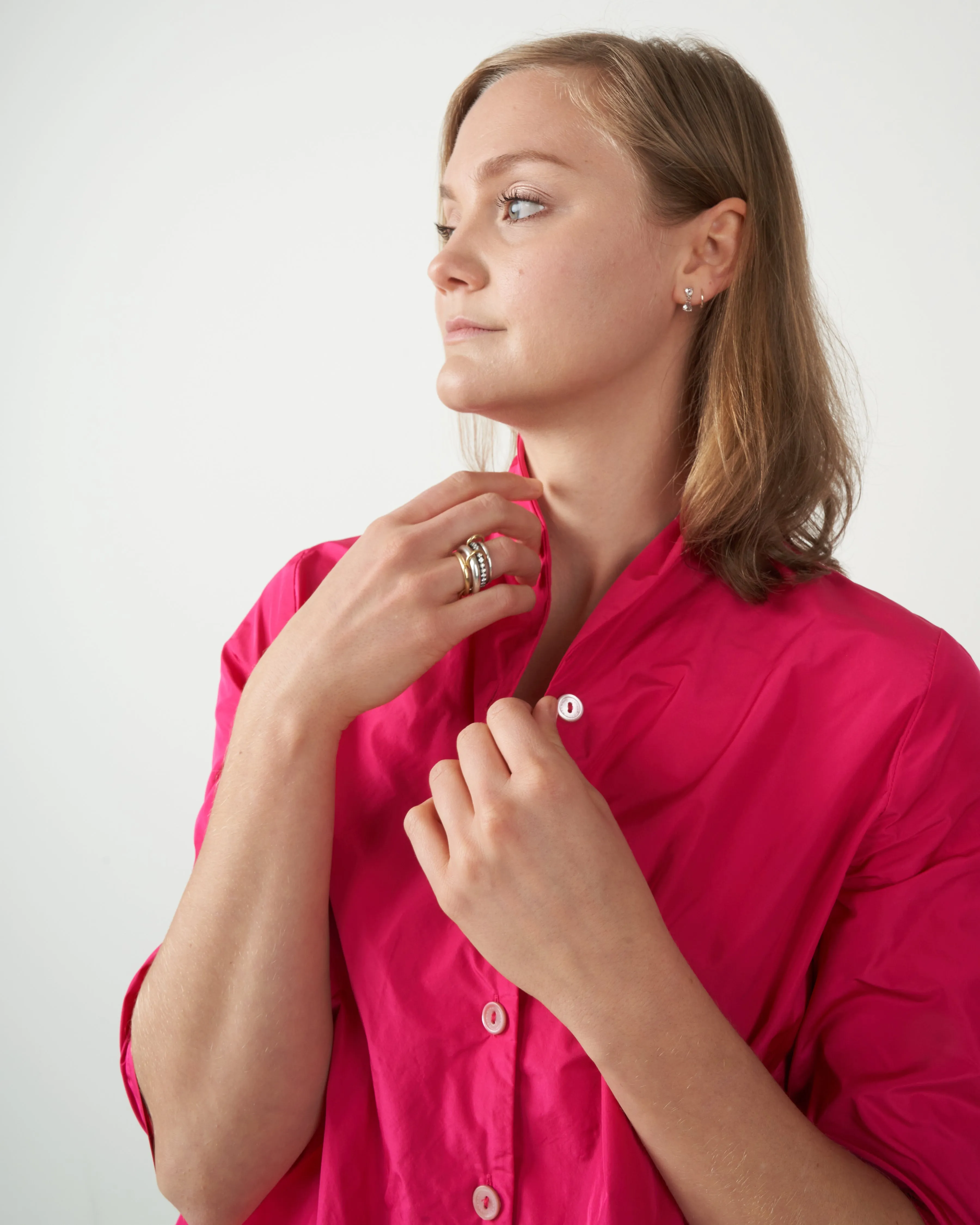 3/4 slv a-line blouse - pink