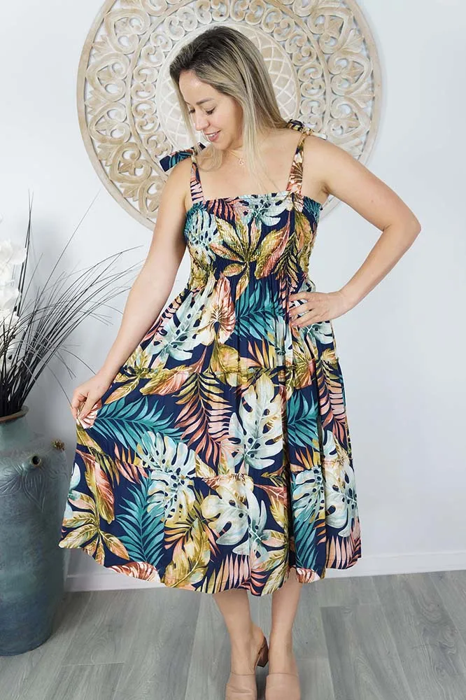 3/4 Tie Up Smock Dress "Kuranda"