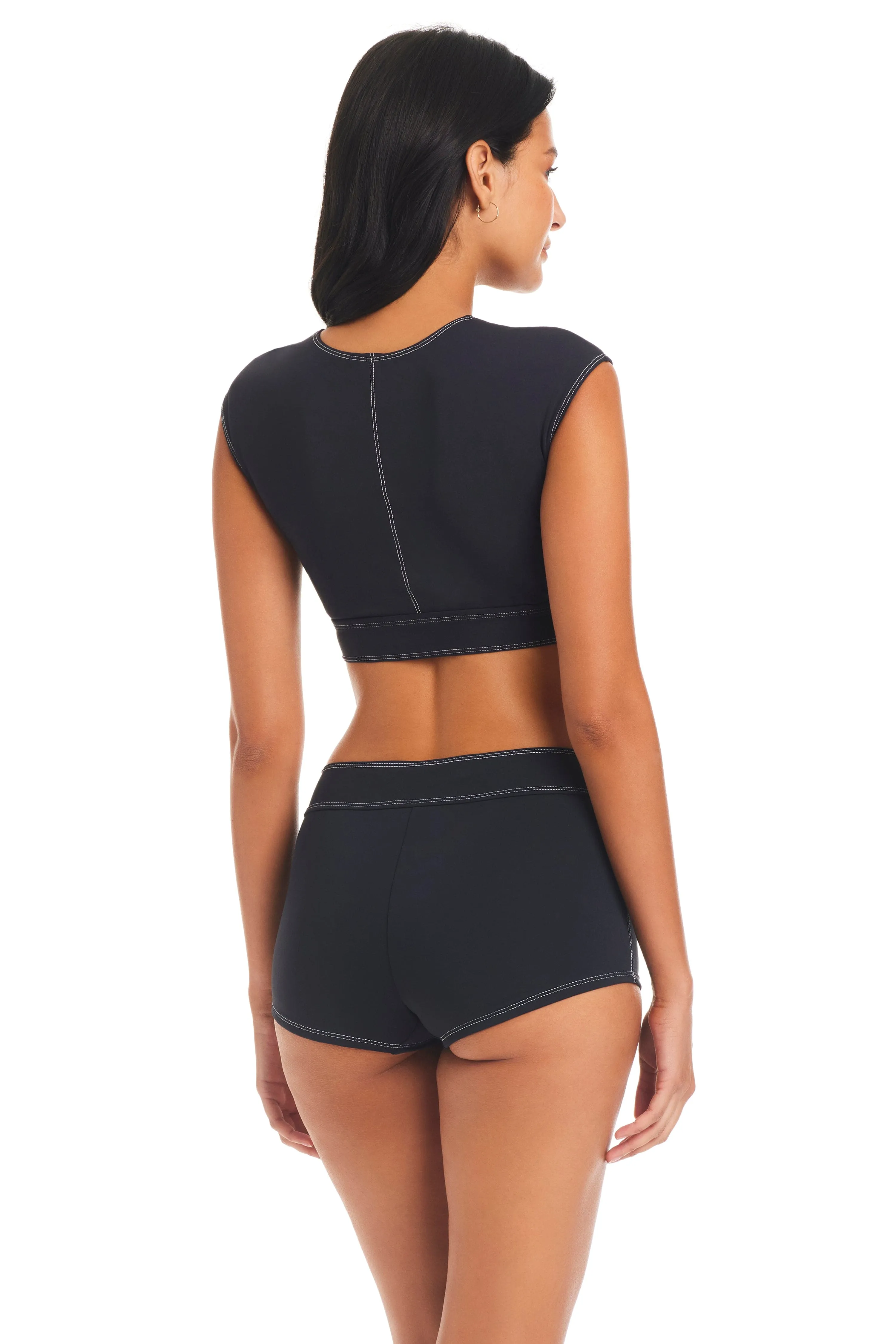 A Fine Line Cap Sleeve Crop Bikini Top