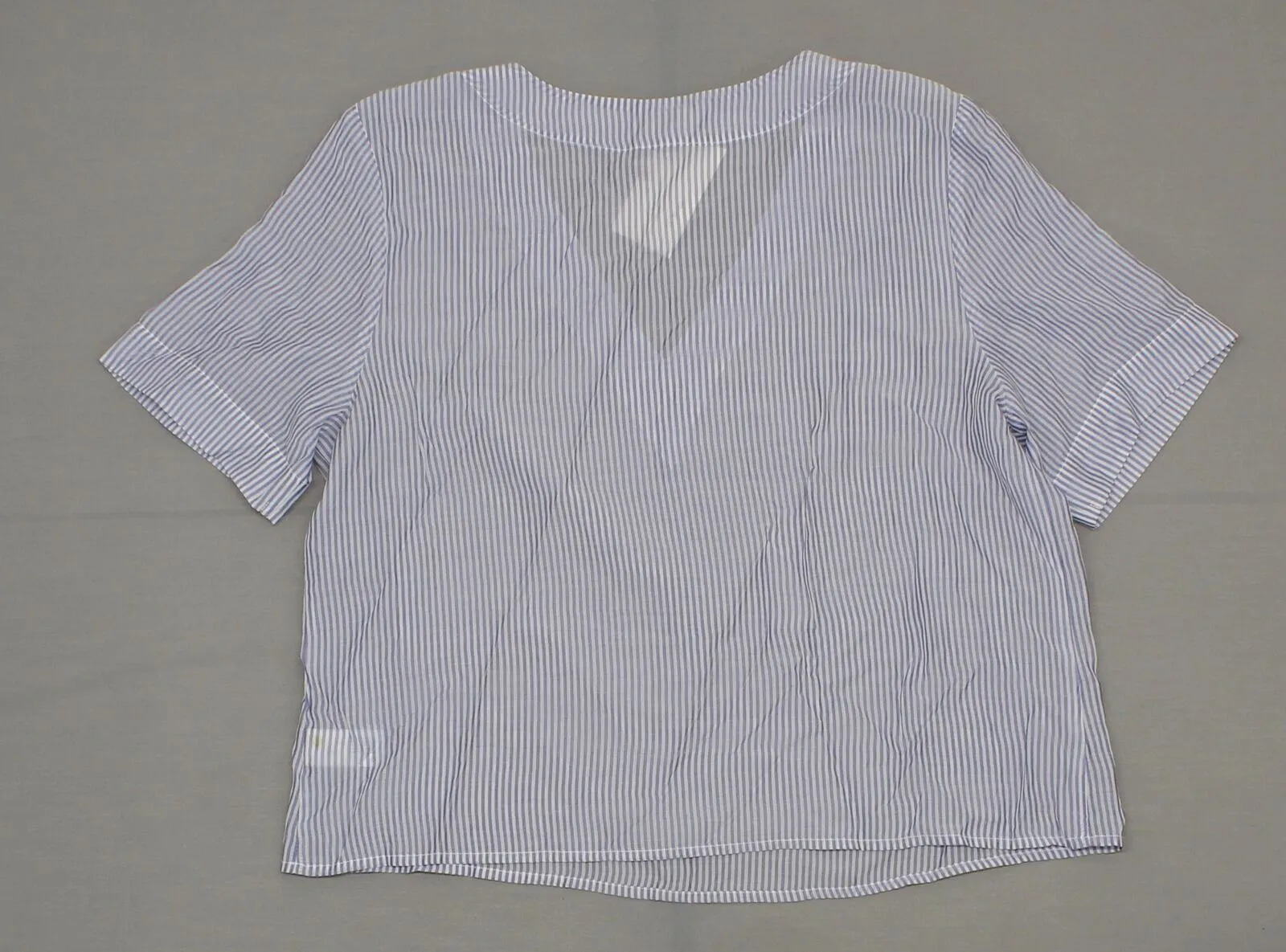 A New Day Women's Semi Sheer Striped Short Sleeve V-Neck Blouse