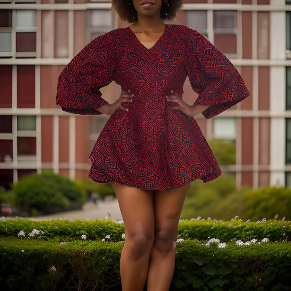 African Print Wrap Top