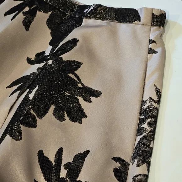 Alex Evenings XL Floral Pattern Pleated Taffeta Formal Evening Maxi Skirt