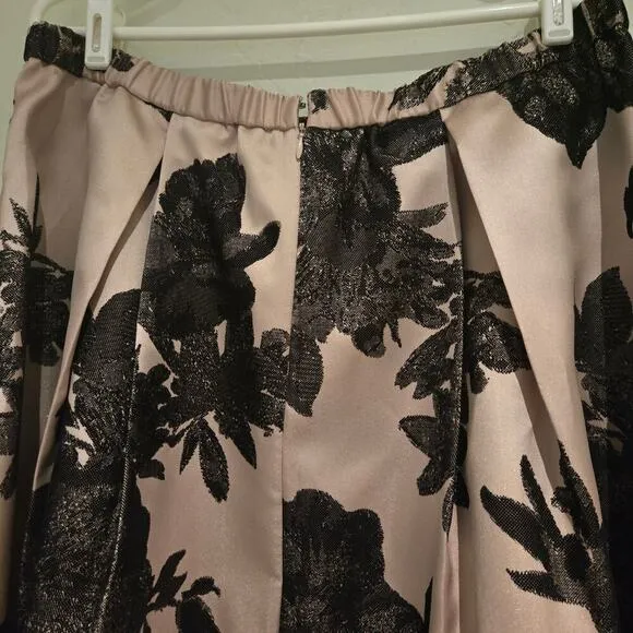 Alex Evenings XL Floral Pattern Pleated Taffeta Formal Evening Maxi Skirt