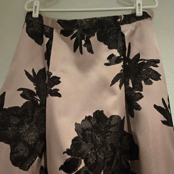 Alex Evenings XL Floral Pattern Pleated Taffeta Formal Evening Maxi Skirt