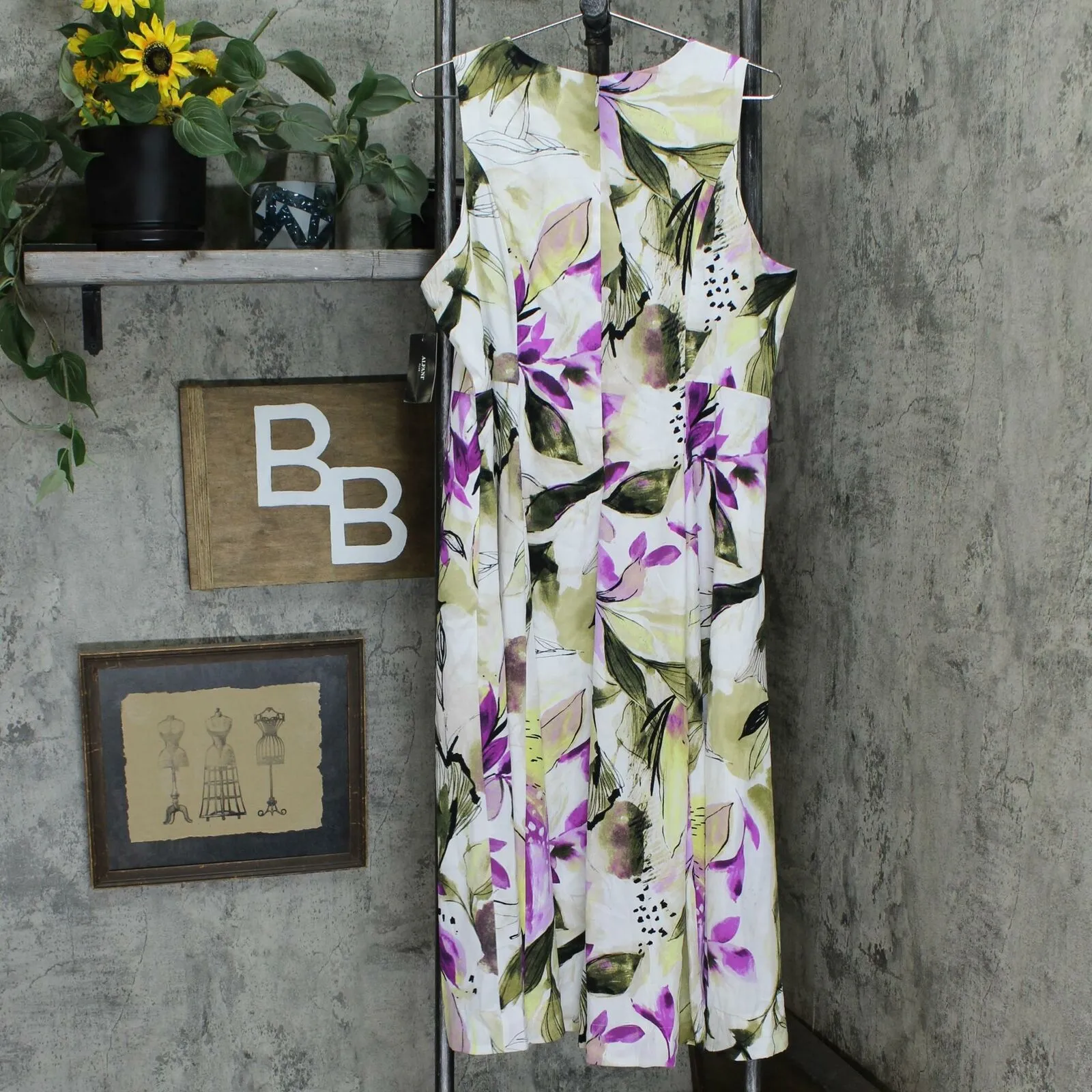 Alfani Plus Size Sleeveless Floral-Print Fit And Flare Dress