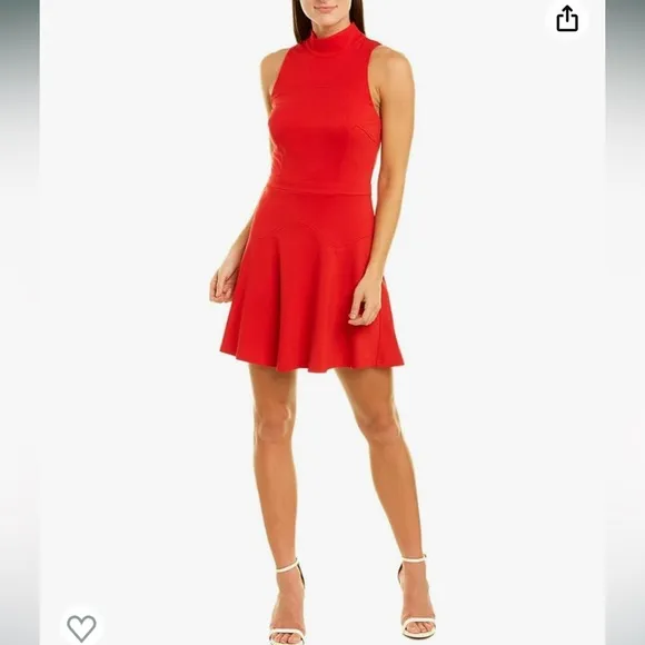 ALI &amp; JAY Melt My Heart Mock Neck Fit &amp; Flare Stretch Mini Dress Size Small