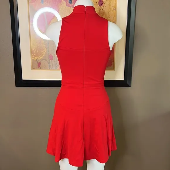 ALI &amp; JAY Melt My Heart Mock Neck Fit &amp; Flare Stretch Mini Dress Size Small