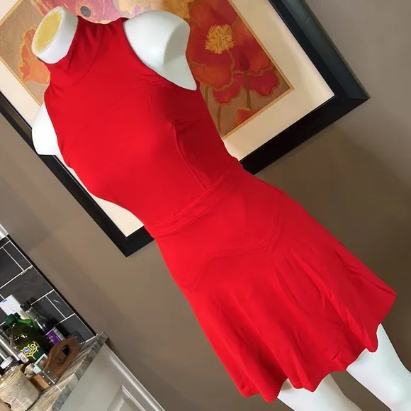 ALI &amp; JAY Melt My Heart Mock Neck Fit &amp; Flare Stretch Mini Dress Size Small