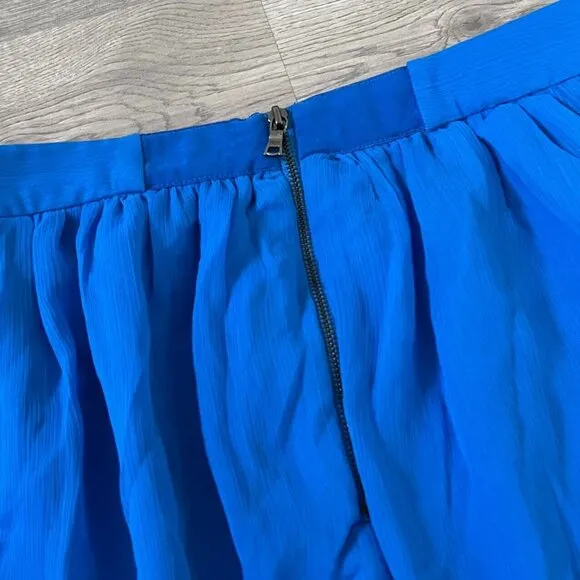 Alice   Olivia Womens Back Zip Pleated Mini Skirt Blue Size 8 Waist 29