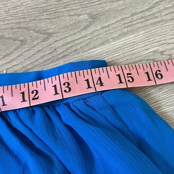 Alice   Olivia Womens Back Zip Pleated Mini Skirt Blue Size 8 Waist 29