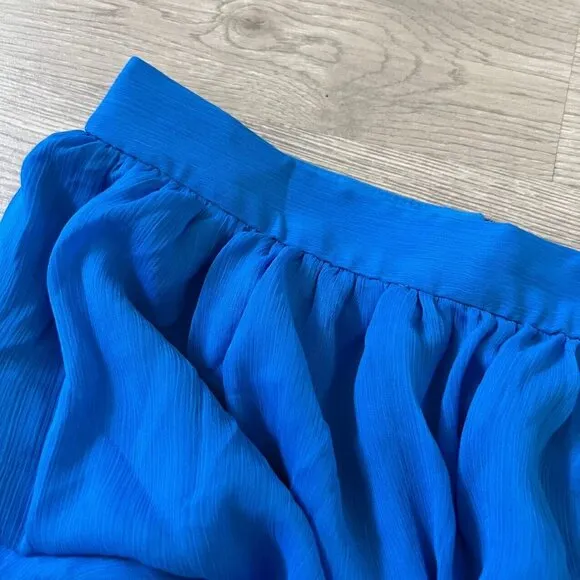 Alice   Olivia Womens Back Zip Pleated Mini Skirt Blue Size 8 Waist 29