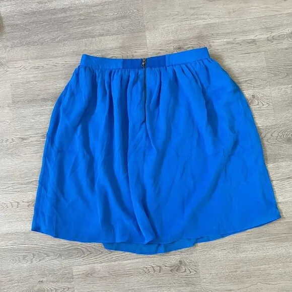 Alice   Olivia Womens Back Zip Pleated Mini Skirt Blue Size 8 Waist 29