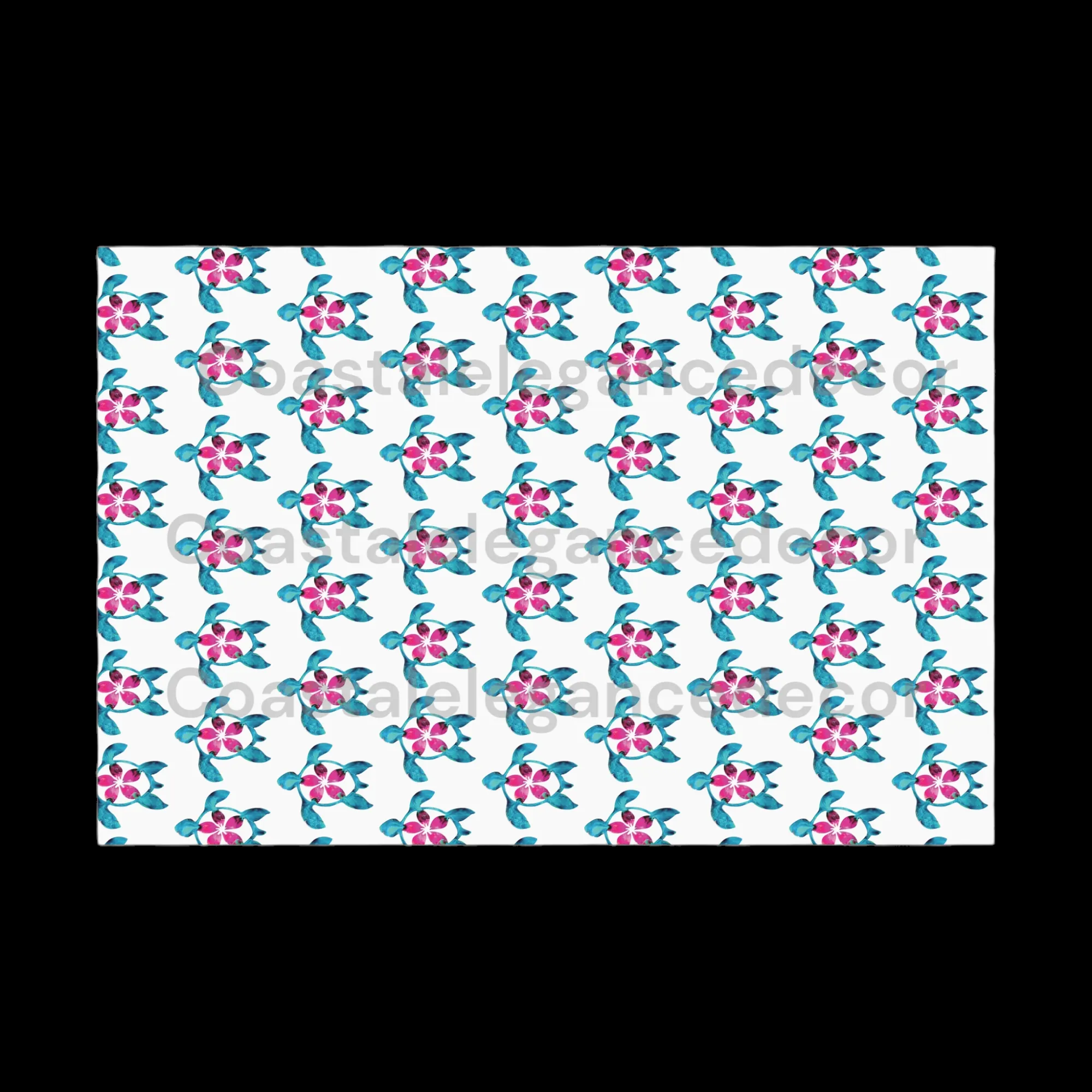 Aloha Polynesian Sea Turtle and Flower Original Art Gift Wrap Papers One of a Kind