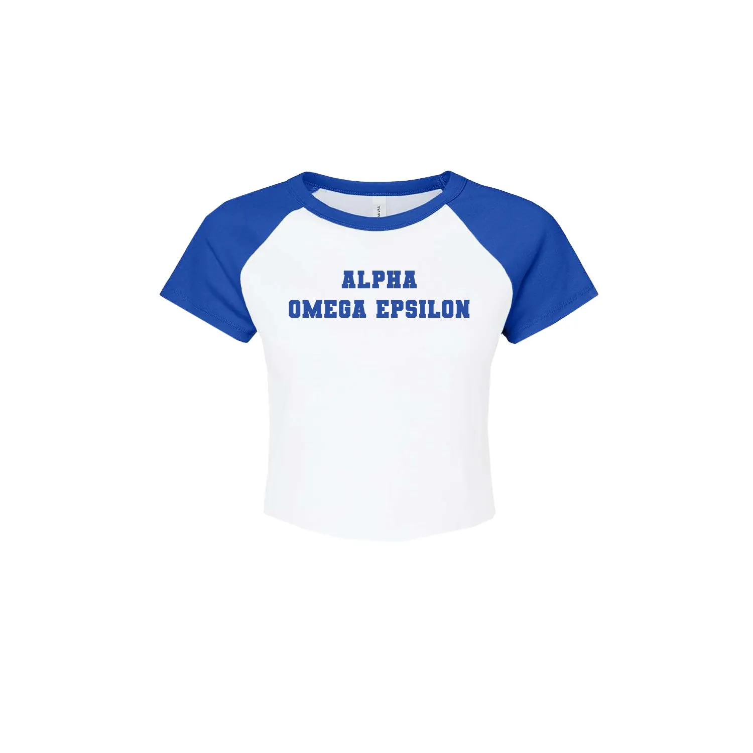 Alpha Omega Epsilon Short Sleeve Crop Raglan