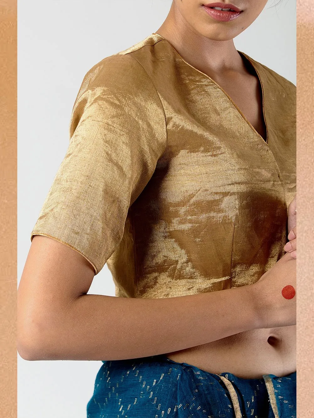 Anavila  I   v-neck-gold-blouse