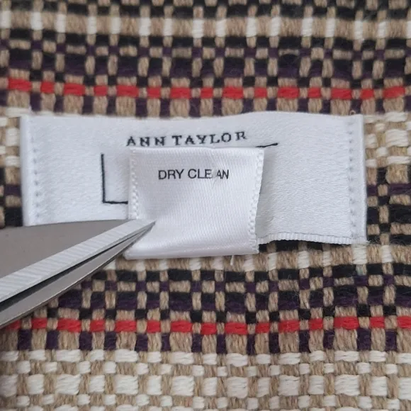 Ann Taylor Loft 10 Petite  Striped Lined Textured 100%‎ Cotton Blazer Skirt Set