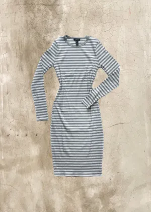 Anna Bodycon Midi Dress - Gray/White