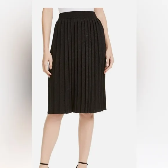 Anne Klein Women's Long Knit Pleated Skirt Anne Black Size XXS