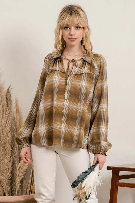 Annie Plaid Blouse