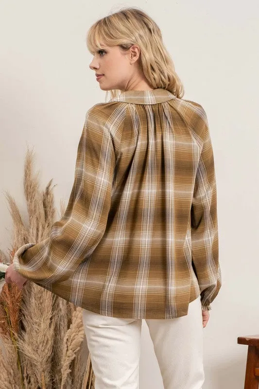 Annie Plaid Blouse