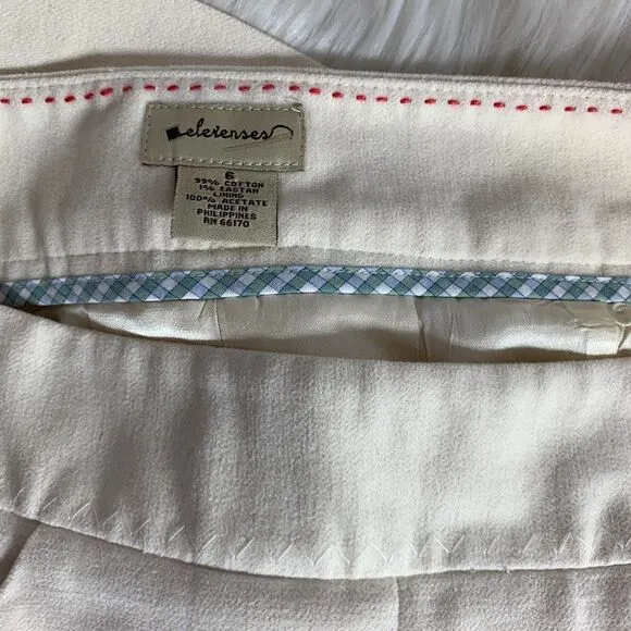 Anthro Elevenses Winter White Pleated Skirt Sz
