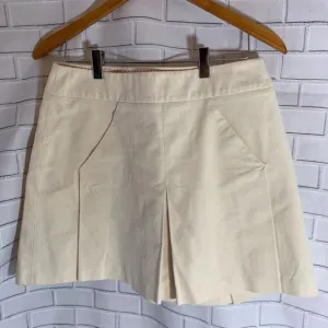 Anthro Elevenses Winter White Pleated Skirt Sz