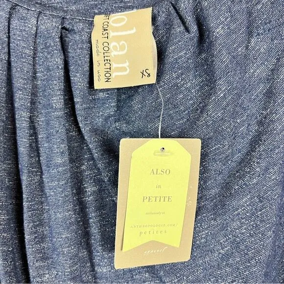 ANTHROPOLOGIE Dolan Blue Draped Faux Wrap Maleo Skirt XS Tulip NWT Boho Casual