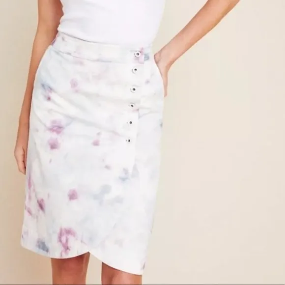 Anthropologie Kimmie Stretch Tulip Tie-Dye Skirt Size 2