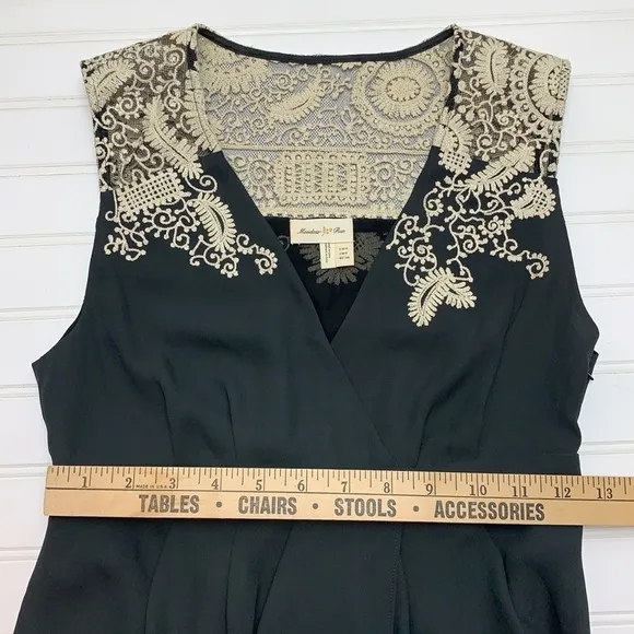 Anthropologie Meadow Rue tulip embroidered dress 4 EUC