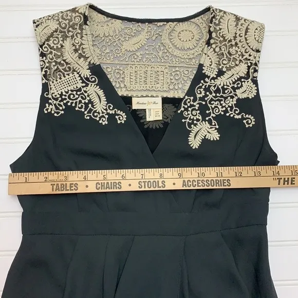 Anthropologie Meadow Rue tulip embroidered dress 4 EUC
