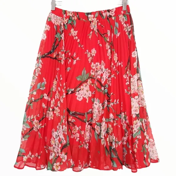 Anthropologie Sunday in Brooklyn Kita Skirt Pleated Cherry Blossom Size Small