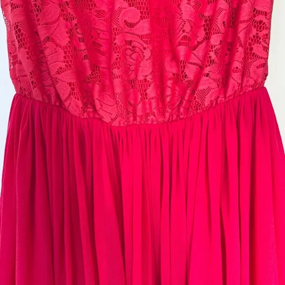 ASOS Barbie Pink Mesh Lace Off-the-Shoulder Fit &amp; Flare Mini Dress | Size: 6/S
