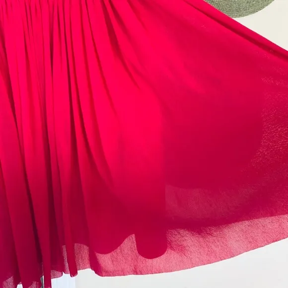 ASOS Barbie Pink Mesh Lace Off-the-Shoulder Fit &amp; Flare Mini Dress | Size: 6/S