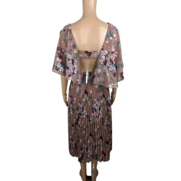ASOS Floral Print Pleated Skirt Midi Dress 4