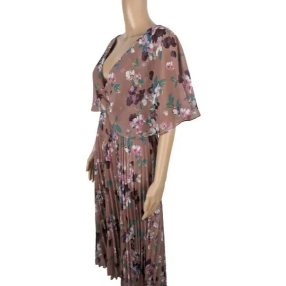 ASOS Floral Print Pleated Skirt Midi Dress 4